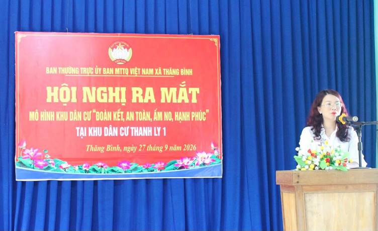 Thăng Bình ra mắt mô hình “Khu dân cư đoàn kết, an toàn, ấm no, hạnh phúc” tại Thanh Ly 1