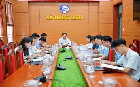 Xã Thăng Bình làm việc với các cơ quan, đơn vị về nhiệm vụ Khoa học công nghệ, chuyển đổi số và xây dựng nông thôn mới thông minh