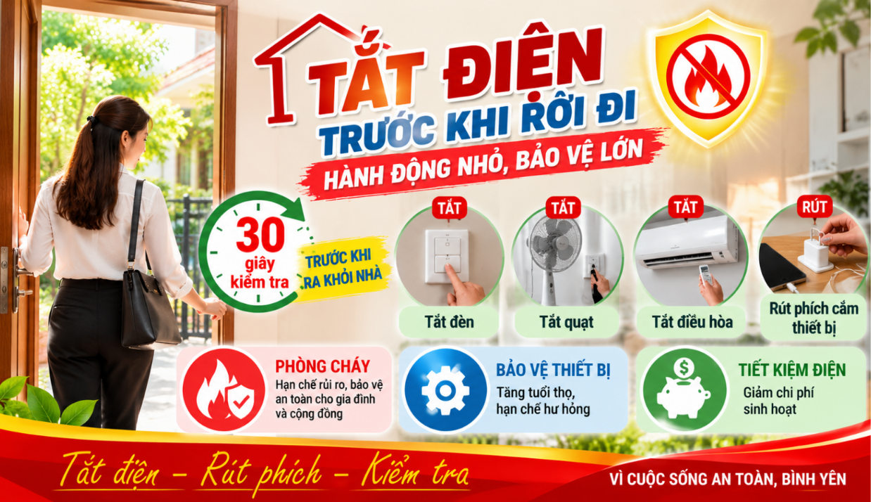 Tắt điện trước khi rời đi - Hành động nhỏ, bảo vệ lớn